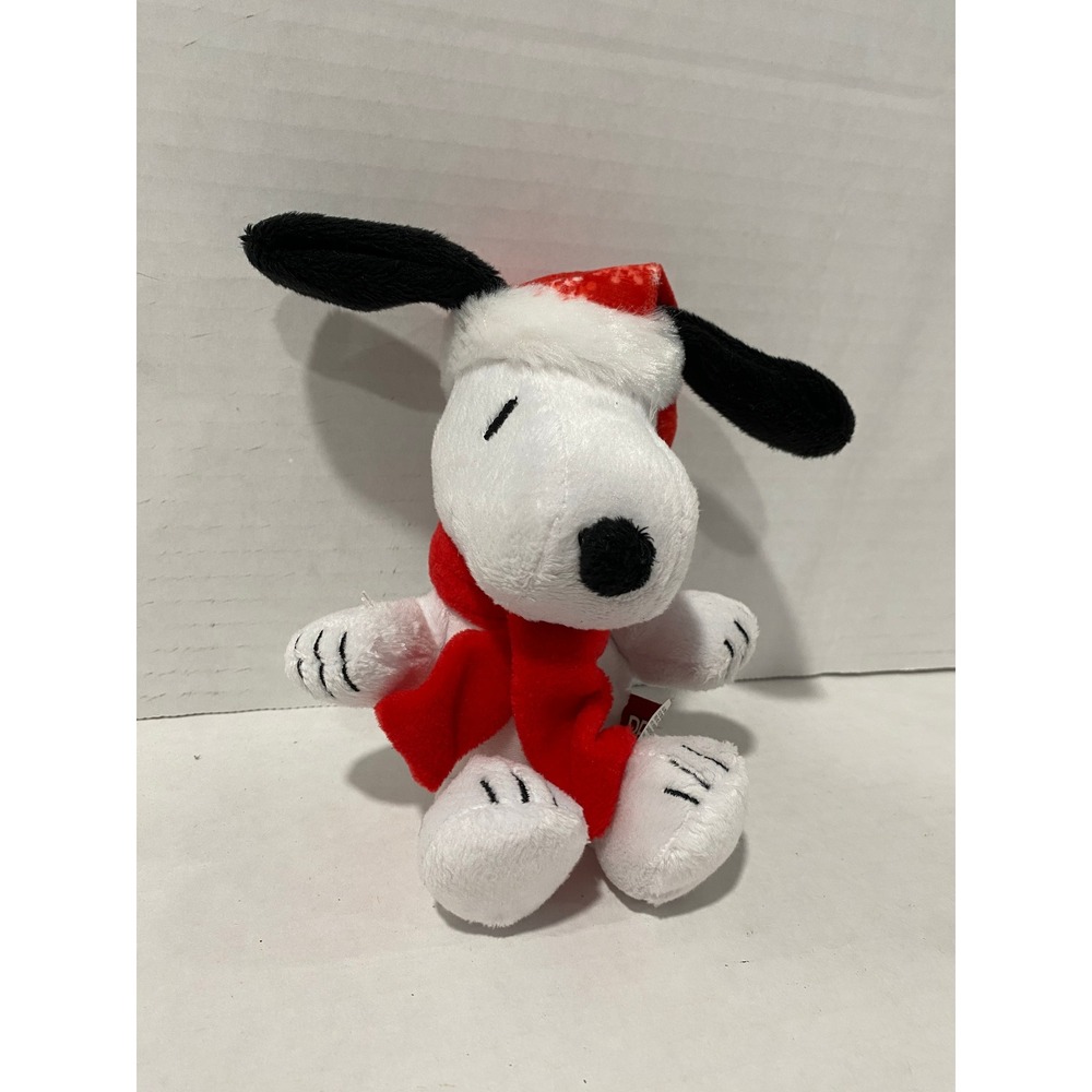 Peanuts Snoopy Plush Christmas Holiday Red White Small Excellent